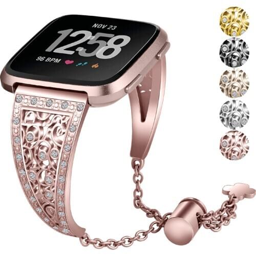 Essidi Hollow Band For Fitbit Versa 2 Metal Alloy Smart Bracelet Strap For Fitbit Versa Versa Lite Watch Band Replacement