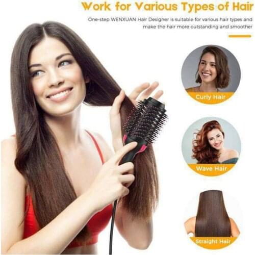 Hair Dryer Hot Air Brush Styler And Volumizer Straightener Curler Comb Roller One Step Electric Ion Blow Dryer Brush