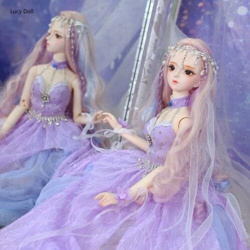 Fortune day 1/3 bjd doll 62cm joint body doll with hair dress shoes headdress, AI YoSD MSD SD Kit Toy Baby Gift DC