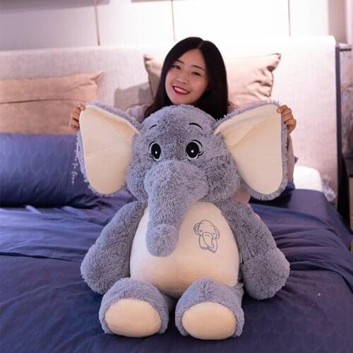 Giant Plush Elephant Toys Cute Stuffed Big Flappy Ears Long Nose Plush Elephant Animal Pillow For Children Baby Birthday Gift