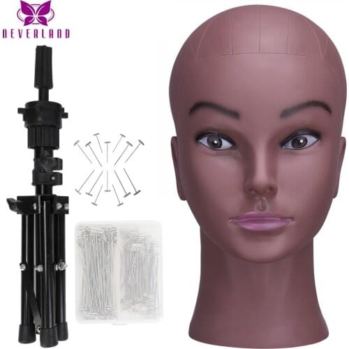 20" African Mannequin Head For Wig Making Hat Display Cosmetology Manikin Training Head For Makeup Practice