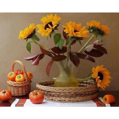DIY Diamond Painting Sunflower Flower Full Square/Round Art Picture 3D Embroidery Mosaic Cross Stich Kit Stickers Decor GJ107