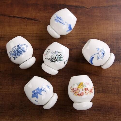 6 Patterns Mini Ceramic Tea Pot Pill Portable Sealed Bottle Food Container With Lid Airtight Pots Storage Box Container Make Up