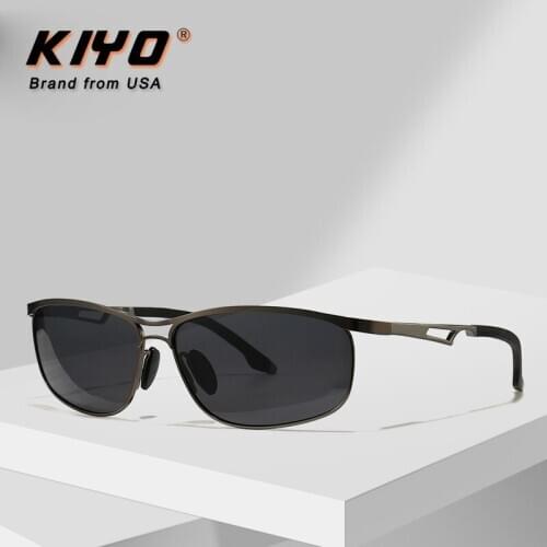 KIYO Brand 2020 New Men Square Polarized Sunglasses Metal Classic Sun Glasses High Quality UV400 Driving Eyewear 2989