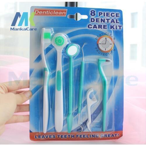 3set Oral care kit tooth brush oral hygiene kit dental floss interdental brush dental stain toothbrush tongue brush scaler floss