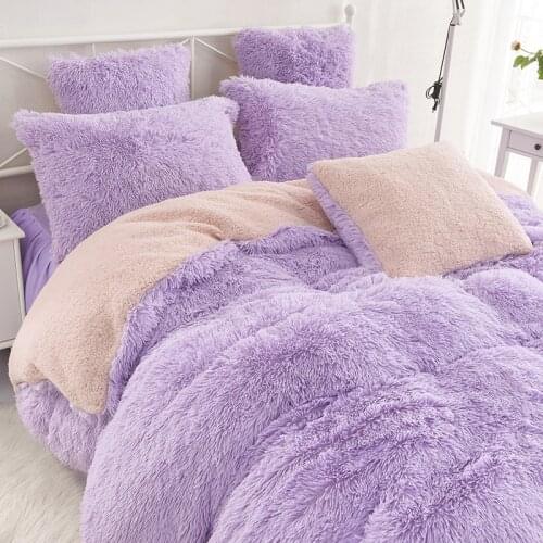 Super Warm Bed Set Plush Velvet Bedding Set 3/4pcs Lamb Cashmere Queen King Size Duvet Cover Bedspread Pillowcase for Winter