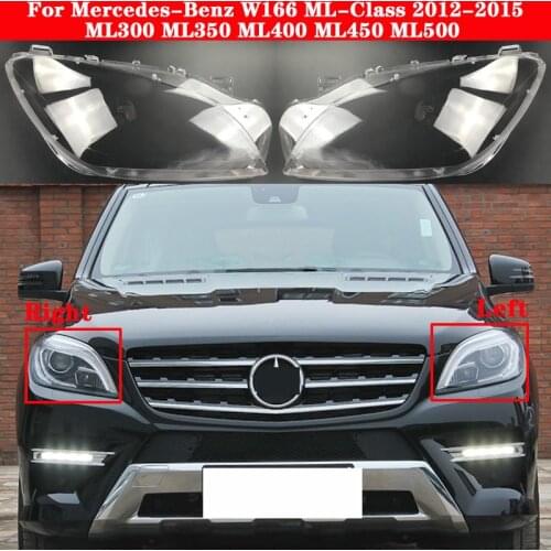 Car Front Headlight Cover For Benz W166 ML-Class ML300 ML350 ML400 ML450 ML500 2012-2015 Headlamp Lampcover glass Lens Shell Cap