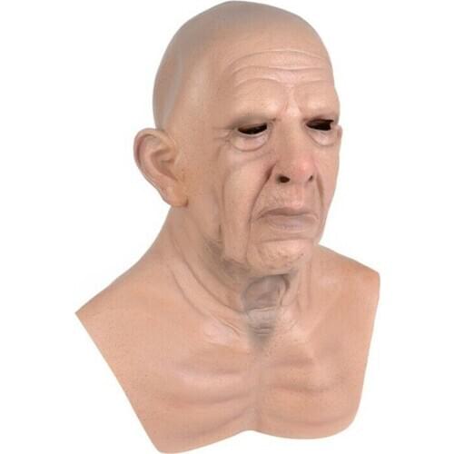 Hot Selling Old Man Hallowen Mask Realistic Latex Halloween Costume Party Props Masks Headgear LBV
