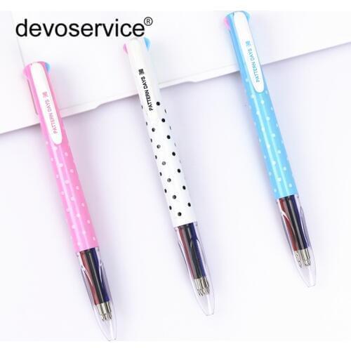 Cute 4 Colors Ink Ballpoint Pens Multifunction Creative Color Ball Pens For Writing School Supplies Students Gift Awards