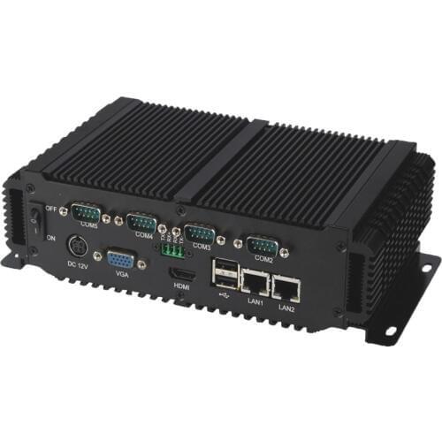 Hot Sale Fanless Embedded Mini PC With Intel Atom D2550 Dual Core Processor Industrial computer Support XP/Win7 Win 10 OS