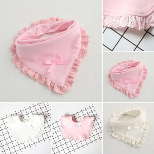Baby Bibs Burp 100% Cotton Lace Bow Princess Feeding Bib Baby Girls Lovely Cute Bib Boy Girl Infant Saliva Towels
