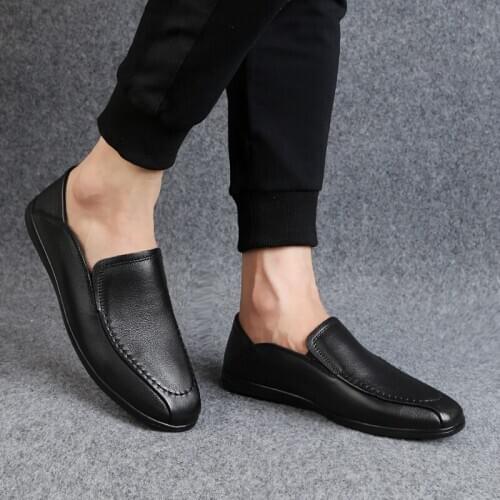 Mens zapatos sports spring hot mens causal leather masculino casuales male leisure breathable black flat man for casual outdoor