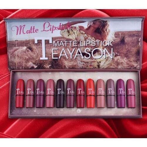 A Box Of 12PCS Matte Lipstick Set, Waterproof 24 Hours Long Lasting 12 Colors Lip Balm Gloss, Lip Beauty Cosmetics Lip Care