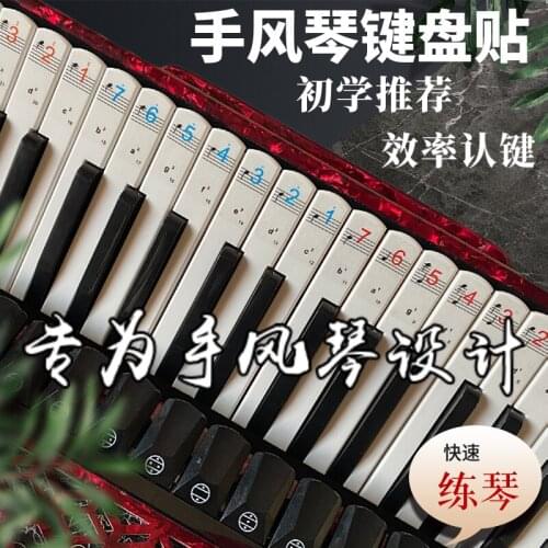 Accordion keyboard stickers 8/60/120 beginners a notation quick-and-dirty beth older students