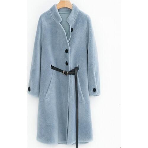 Real Fur Coat Long Women Autumn Winter Jacket Woman Clothes Sheep Shearing Wool Fur Coats and Jackets 2020 YC-98070 KJ3391