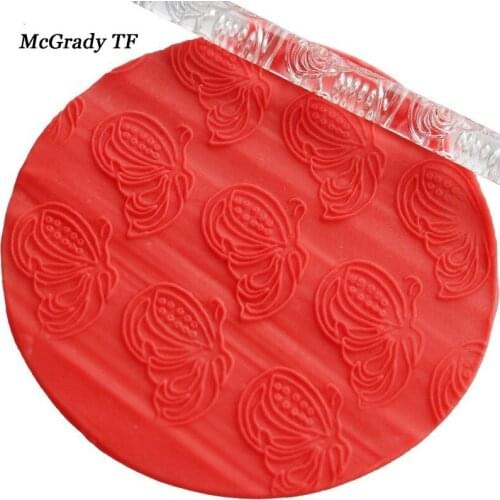 Butterfly Shape Acrylic Rolling Pin In Embossing Fondant Roller Pin DIY Cake Decoration Tool Pastry Tools Cake Tools