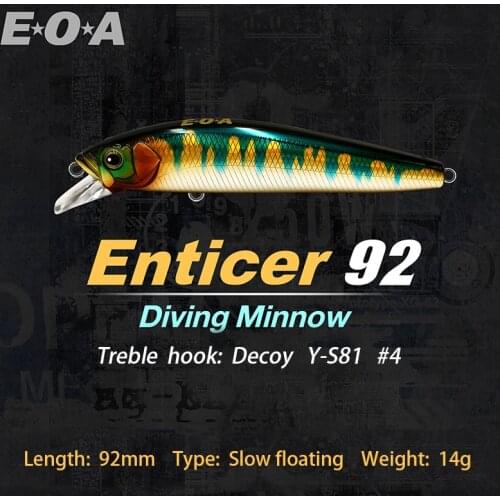 2021New EOA Enticer Slow Floating Diving Minnow 14g Super Long Casting Artificial Hard Bait Fishing Lure .Designed by Gong Lei