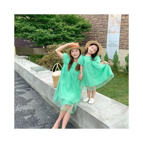 2021 Summer New Mather and Daughter Dress Fashion Baby Clothes Kids Dresses for Girls Family Matching Clothes Baby Beach Dresses