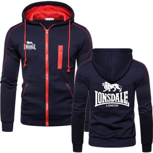 2021 Spring And Autumn New Mens Lonsdale Jacket Track And Field Sweatshirt Hooded Hip-Hop Mens Fleece Sportswear Zipper Hoodie