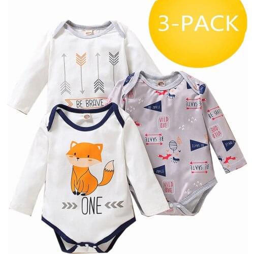 Fall Winter 3PCS/Pack Newborn Baby Girls Boy 0 6 9 12 Month Lounge Set Kids Clothes Long Sleeve Bodysuit Rompers Bebe Cartoons