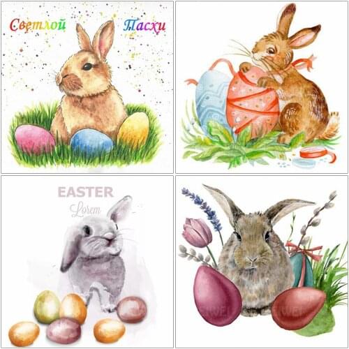 Easter Bunny Diamond Painting Rabbit Rhinestones Cartoon Diamond Mosaic Cross Stitch Embroidery New Arrival Handicraft For Decor