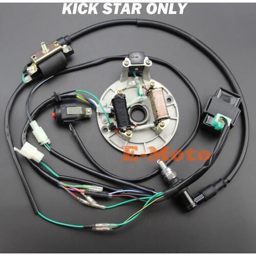 Full Wiring Harness Loom Ignition Coil Regulator CDI Kill Switch C7HSA Spark Plug 150cc 200cc 250cc ATV Quad Bike