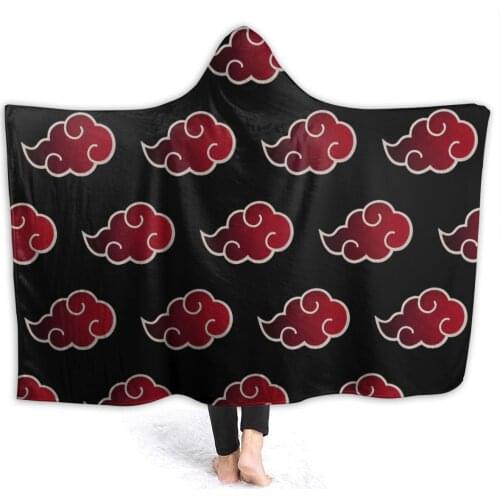 Portable warm flannel Akatsuki (15) Hooded Blanket Anime Manga blankets for Sofa Sherpa Fleece Bedspread Wrap