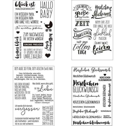 German Word Silicone Clear Seal Stamp DIY Scrapbooking Embossing Photo Album Decorative Paper Card Craft Art Handmade Gift