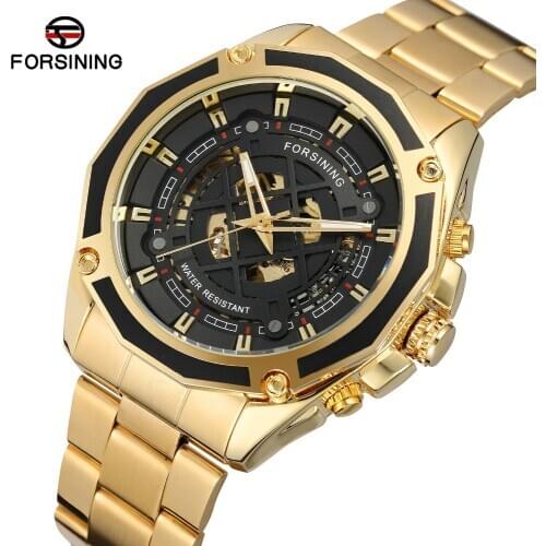 Luxury Forsining Top Brand High-end Automatic Movement Stainless Steel Band Skeleton Wholesale Wrist Watch For Various Occasions