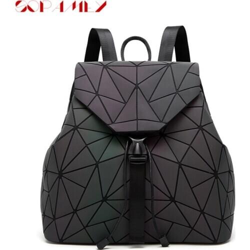 Fashion Female Luminous Backpack School Bag Geometric Women Backpacks Bag Teenage Girl Noctilucent Backpack Mochilas Mujer 2021