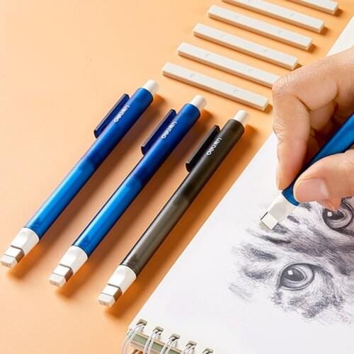 Pen Style Press Kawaii Eraser Stationery Store Office For School 2021 Supply Cute Rubber Drawing Correction Creative Material