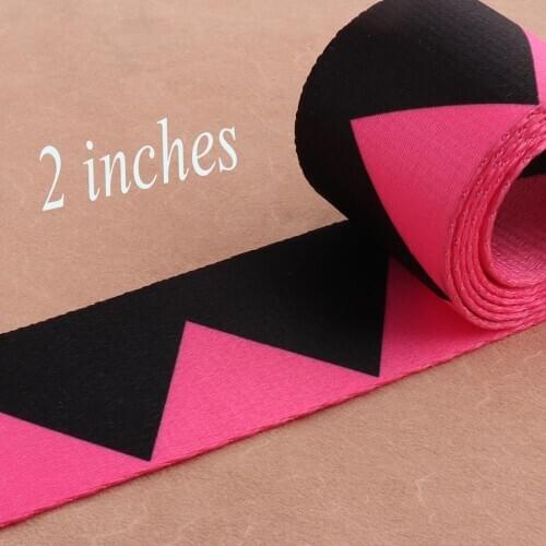 50mm Webbing-Black Rose Red Webbing,for Strap Purse Bag Soft Smooth Ethnic Webbing,Geometric Pattern Webbing Belt- 2"