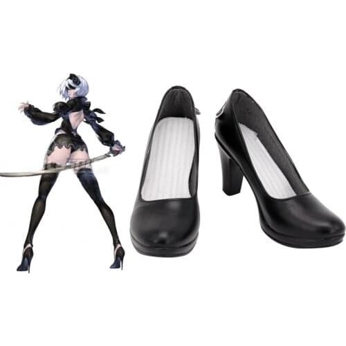 NieR Re[in]carnation 2B Cosplay Shoes Customized High Heel Shoes for Girls Halloween Cosplay Accessories