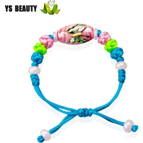 Butterfly love flower Japanese coloured glass knitted bracelet fashion girls dress with fashion accessories pure personality