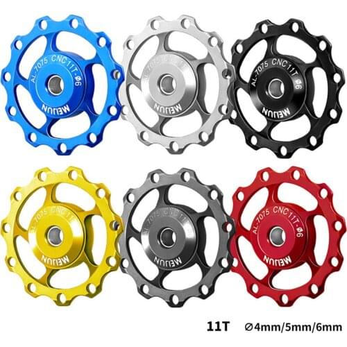 2pcs Mountain bike 11T/13T aluminum alloy rear derailleur guide wheel bearing guide wheel tension wheel accessories