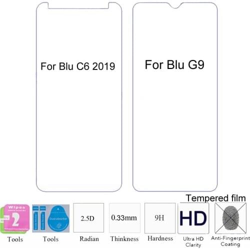 2PCS 2.5D 0.33mm 9H Premium Tempered Protective Glass For Blu G9/ C6 2019 Front Screen Glass Film Protector