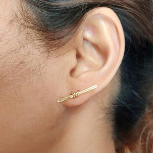 Bar Earrings 925 Silver Handmade Jewelry Oorbellen Gold Wrap Largos Boho Brincos Vintage Pendientes Earrings For Women