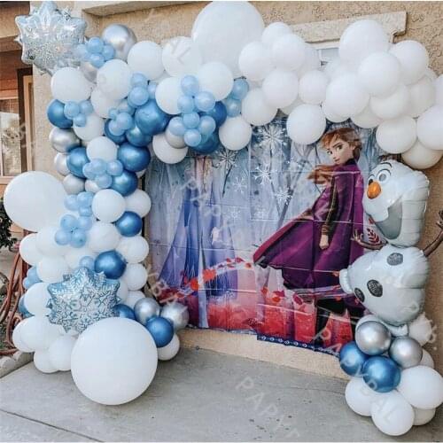 1Set Disney Frozen Olaf Balloon Arch Garland Kit Snowflake Foil Balloons For Kids Birthday Party Baby Shower Decoration Supplies