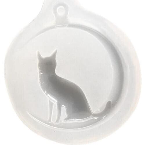 1pc Clear Epoxy Resin Liquid Mold Moon Cat Silicone Pendant Mould Resin Craft Necklace Making Epoxy Jewellry Casting M4S5