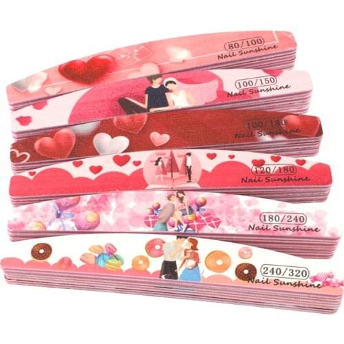 100Pcs Colorful Sandpaper Nail Art File Sanding Buffer Block Set Double Sided Nail File For UV Polish Pedicure Manicure Tools