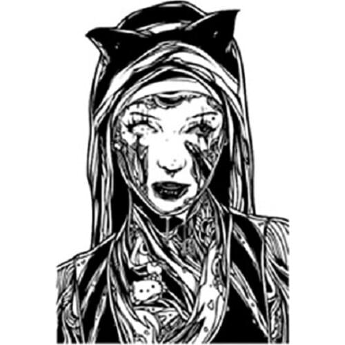 120MM×225MM Dark Series Flower Arm Black and White Personality Net Red