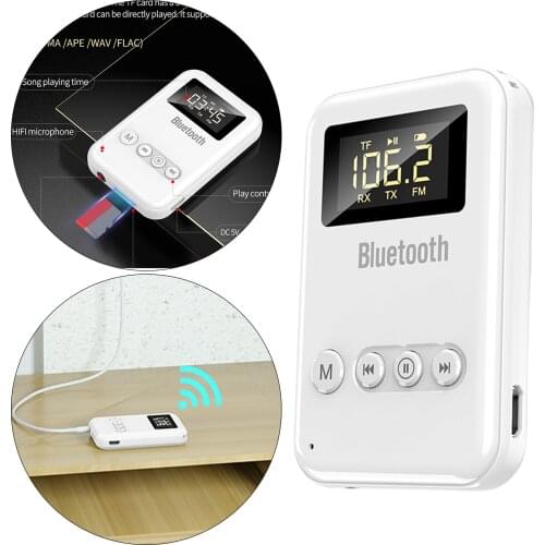 2in1 Bluetooth 5.0 Transmitter Receiver for car, Wireless Radio Receiver Adapter , Support TF Card