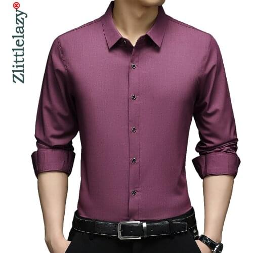 2021 brand designer solid mens shirts for men clothing korean fashion long sleeve shirt luxury dress casual clothes jersey 23601