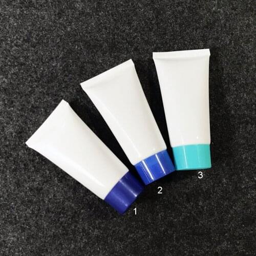 300pcs/lot 50g empty white plastic soft tube for cosmetics packaging,50ml sample container bottles ,cream cosmetic container