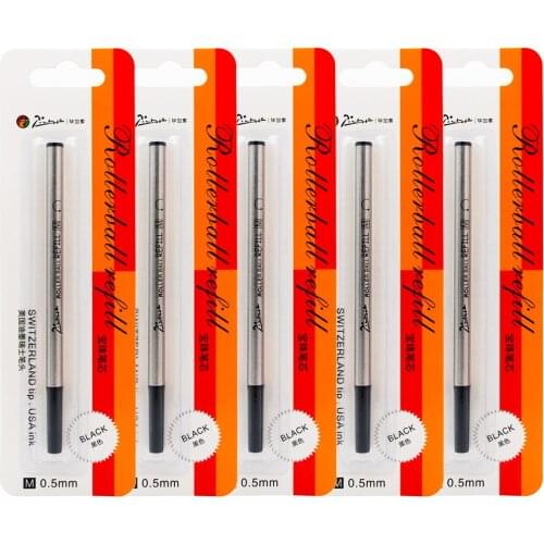 5pcs Picasso Rollerball Pen refills 0.5mm Black