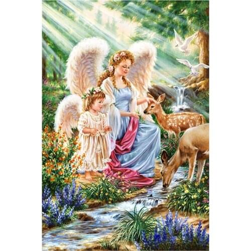 5D Diy Diamond Embroidery Forest Angel Debeers Diamond Painting Square Mosaic Decoration Needlework Gift Home Decoration XN543