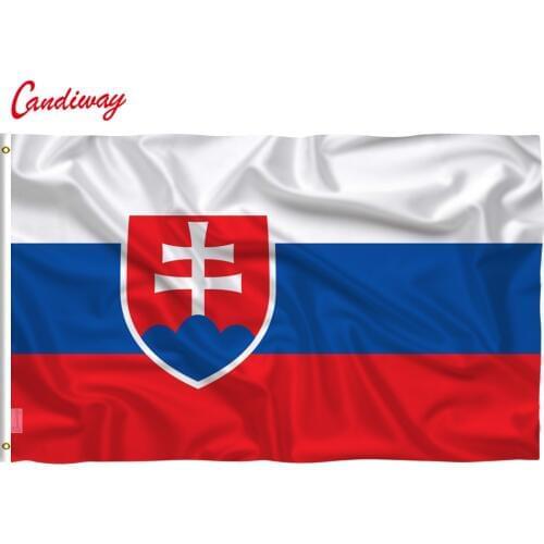 90 x 150cm Slovakia national flag 100% polyster Anti-UV Digital Printing flag king Slovakia country banner NN054