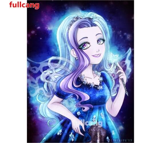 Blue Big Eye Girl pictures 5d diy diamond painting drill full square round diamond embroidery Mosaic Gift, drop shipping JX2342