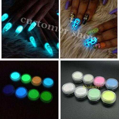 Nail Glitter Glow in the Dark Acrylic Fluorescent Powder Glow Luminous Pigment Phosphor Pigment Coating for Nail art