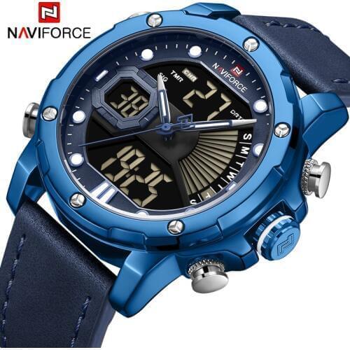 NAVIFORCE Watches Men Sports Quartz Wristwatches Mens Dual Display Analog Digital Clock Male Luminous Date Relogio Masculino
